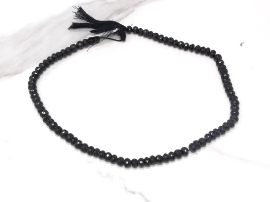 Black Spinel 6mm Faceted Rondelles