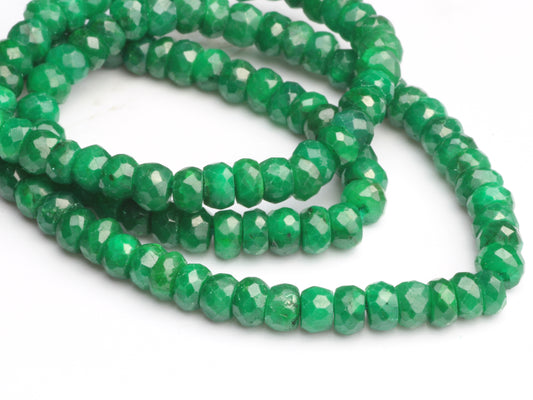 Green Emerald 4mm Faceted Rondelles