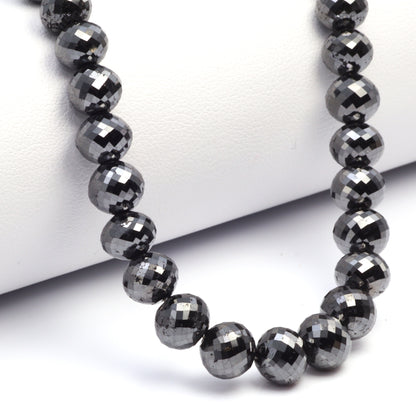 Black Diamond 7mm - 8mm Faceted Rondelles Bead Strand