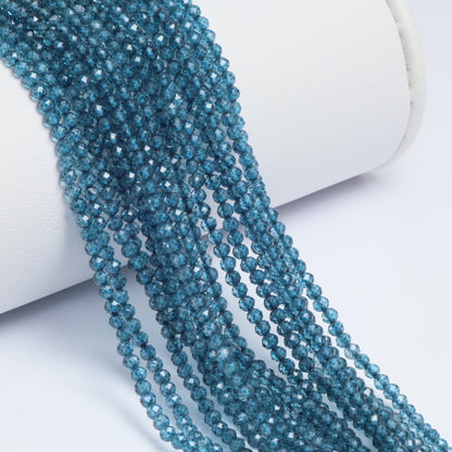 Coated London Blue Quartz 2.5mm Faceted Rounds