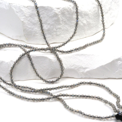 Blue Labradorite 2mm Faceted Rounds Bead Strand