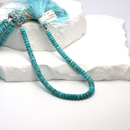 Ombre Natural Blue Turquoise 5mm Faceted Rondelles Bead Strand