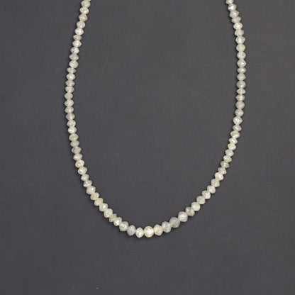 Gray Diamond 2.1mm - 2.7mm Hand Faceted Rondelles Bead Strand