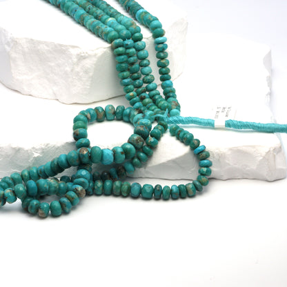 Natural Blue-Green Turquoise 5mm Faceted Rondelles