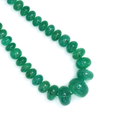 Green Emerald 6.5mm - 13mm Smooth Rondelles Bead Strand