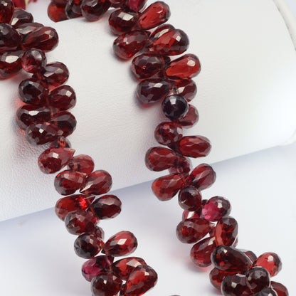 Red Garnet 8x5mm Faceted Teardrop Briolettes