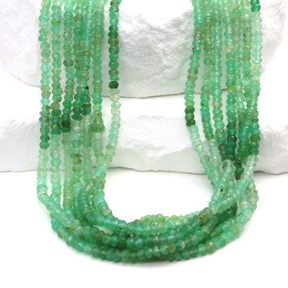 Ombre Chrysoprase 3.5mm Faceted Rondelles