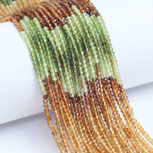 Petro Tourmaline 2mm Faceted Rondelles Bead Strand