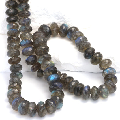 AA Blue Labradorite 10mm Faceted Rondelles