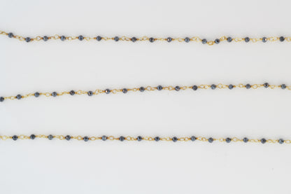 Coated Black Spinel 2mm Faceted Rounds