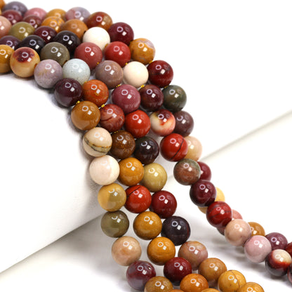 Natural Mookaite 6mm Smooth Rounds Bead Strand