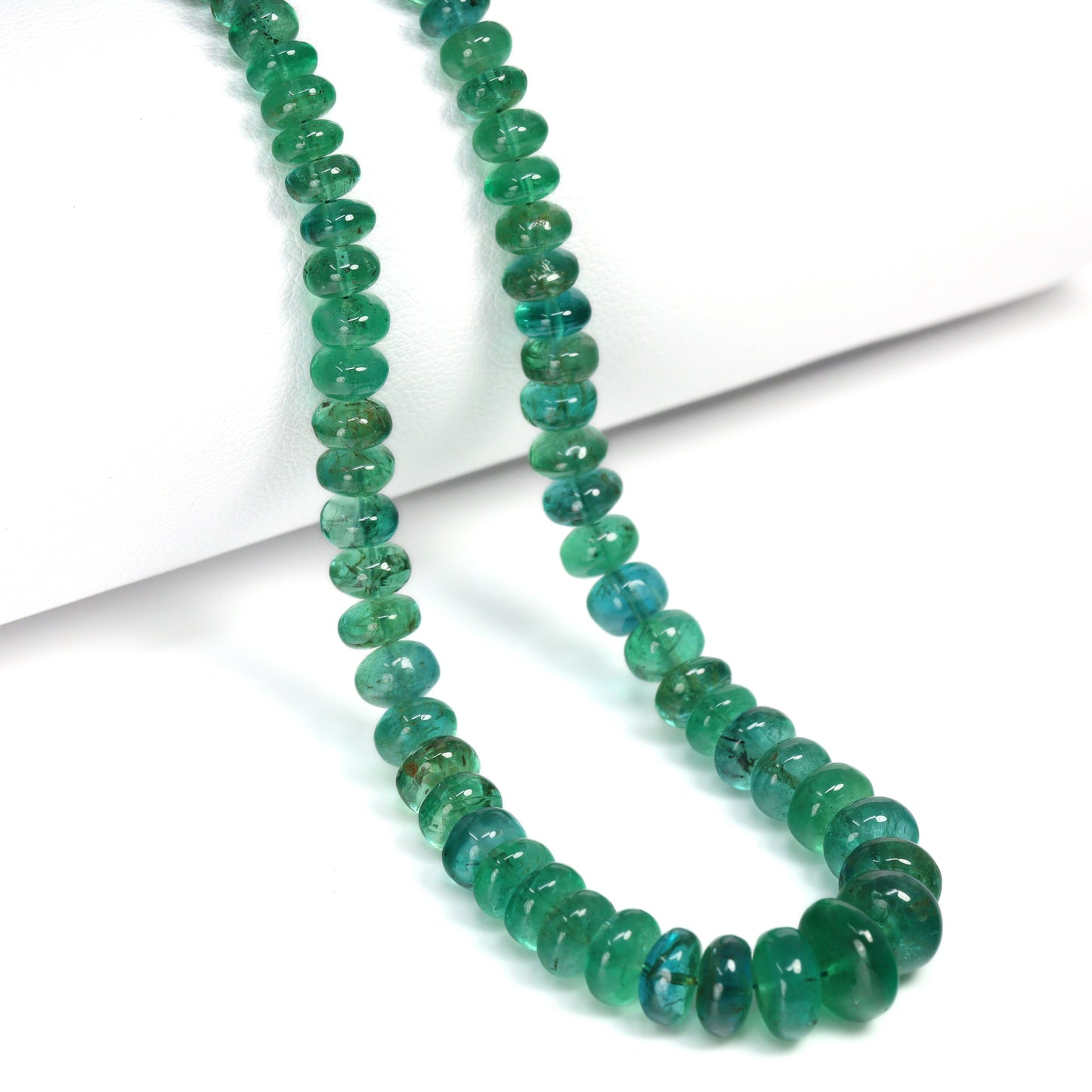 Green Emerald 4mm – 8mm Smooth Rondelles Bead Strand