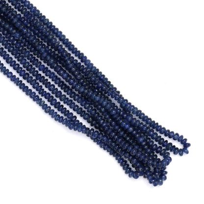 Cornflower Blue Sapphire 2.5mm - 3.0mm Smooth Rondelles Bead Strand