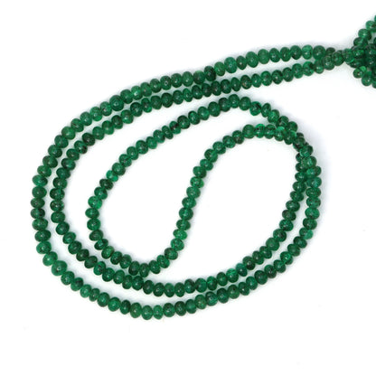 Green Emerald 2.5mm Smooth Rondelles Bead Strand
