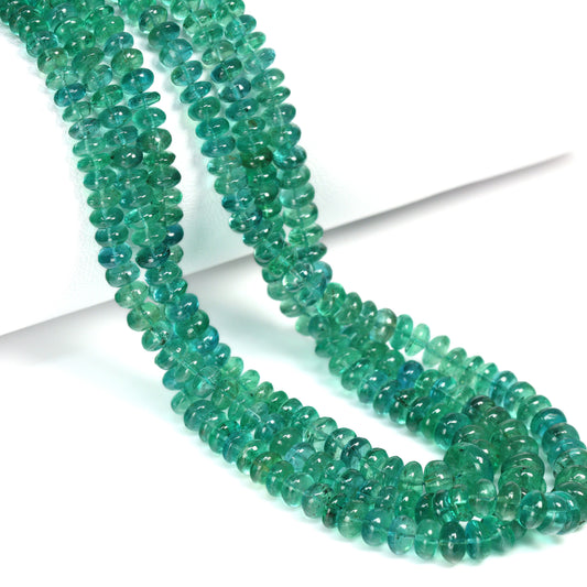 Green Emerald 3mm – 5.5mm Smooth Rondelles Bead Strand