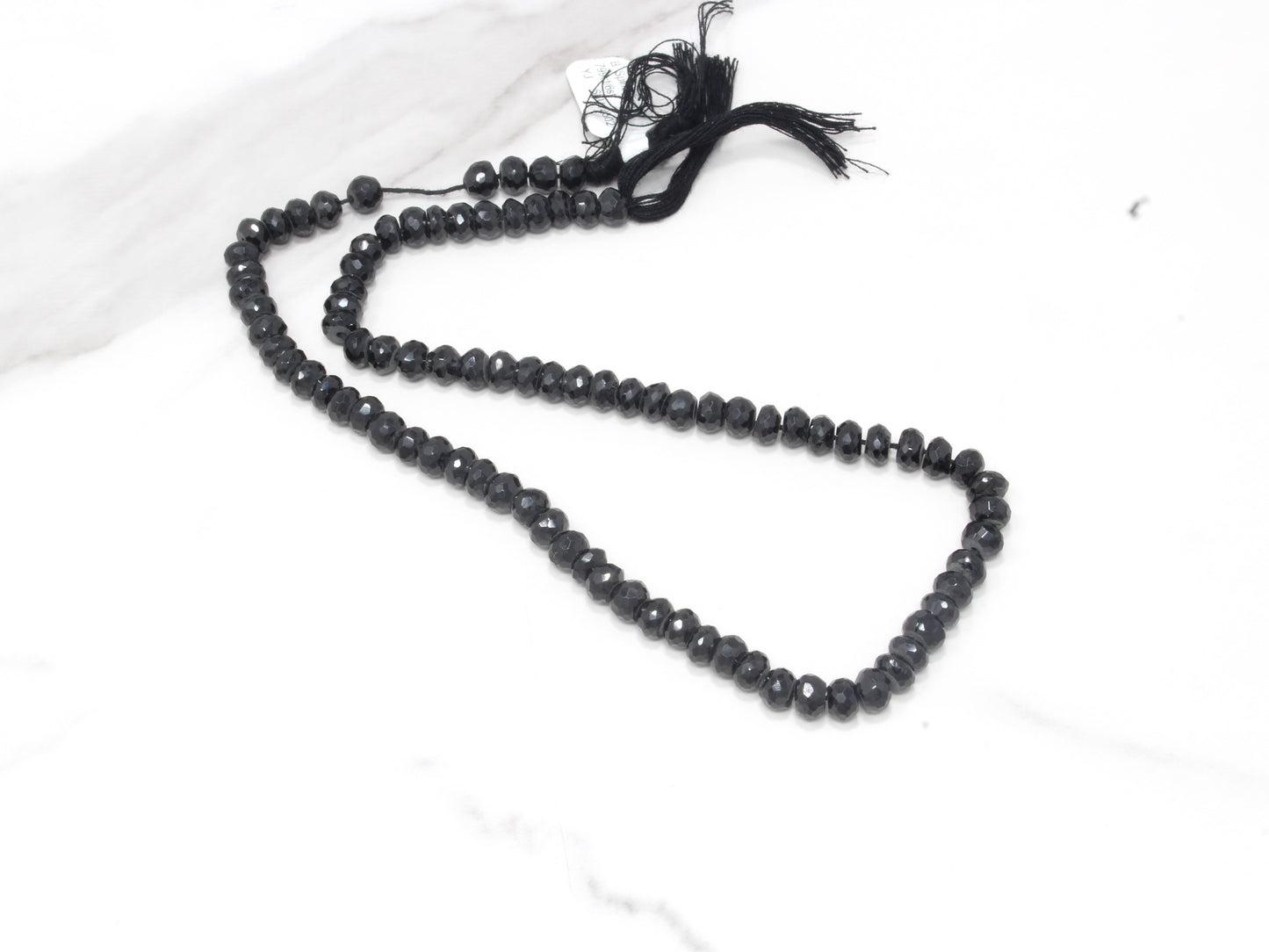 Black Spinel 6mm Faceted Rondelles