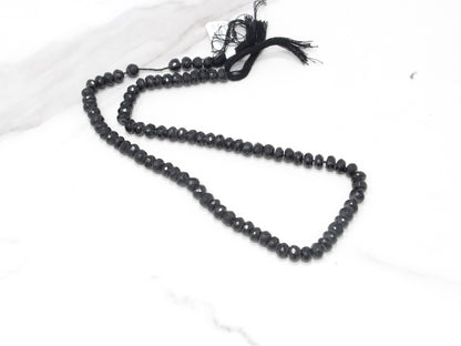 Black Spinel 6mm Faceted Rondelles