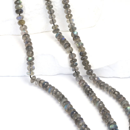 Blue Labradorite 5mm Faceted Rondelles