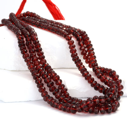 Red Garnet 5.5-6.5mm Faceted Rondelles Bead Strand