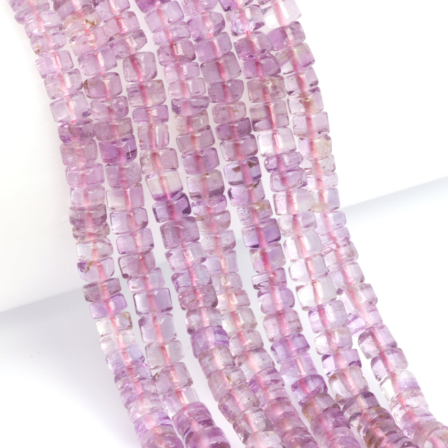 Light Pink Amethyst 5mm Smooth Tires Bead Strand