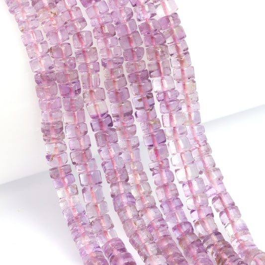 Light Pink Amethyst 5mm Smooth Tires Bead Strand