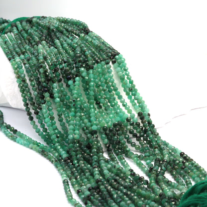 Ombre Sakoda Emerald 3.5mm Faceted Rounds Bead Strand