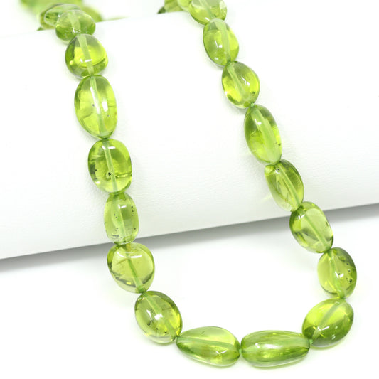 Green Peridot 7x5mm – 10x7mm Smooth Nuggets Bead Strand