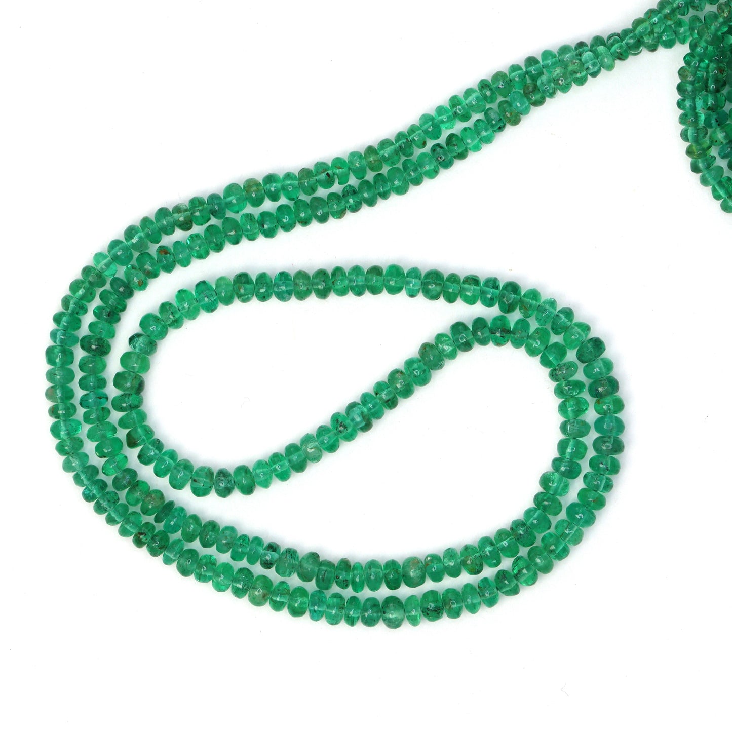 Green Emerald 2.5mm - 3.0mm Smooth Rondelles Bead Strand