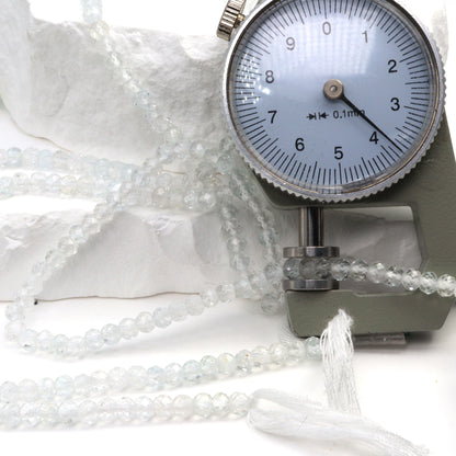 White Topaz 4mm Faceted Rondelles Bead Strand