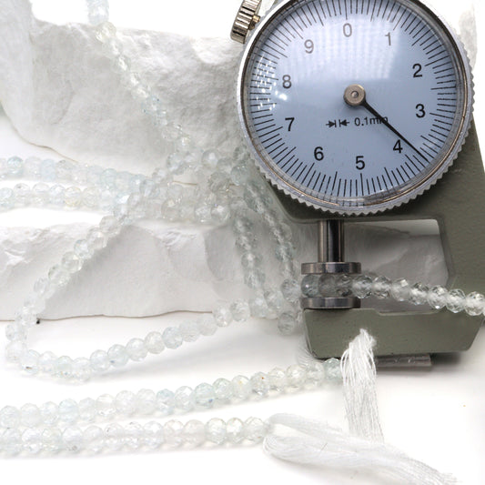 White Topaz 4mm Faceted Rondelles Bead Strand