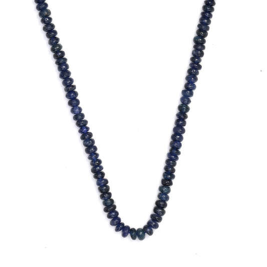 Navy Blue Sapphire 3.5mm Smooth Rondelles Bead Strand
