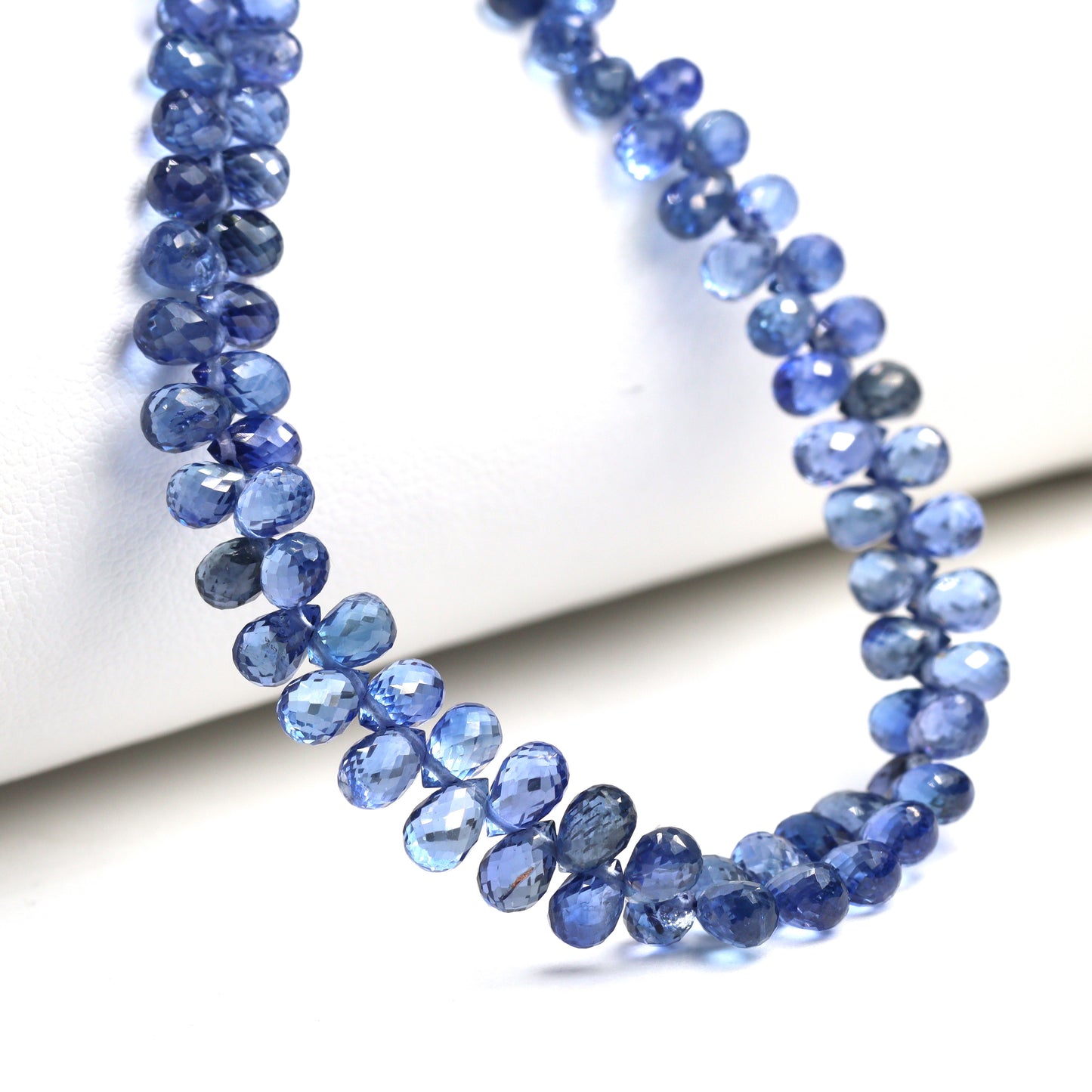 Royal Blue Sapphire 4x2mm Faceted Teardrop Briolettes Bead Strand