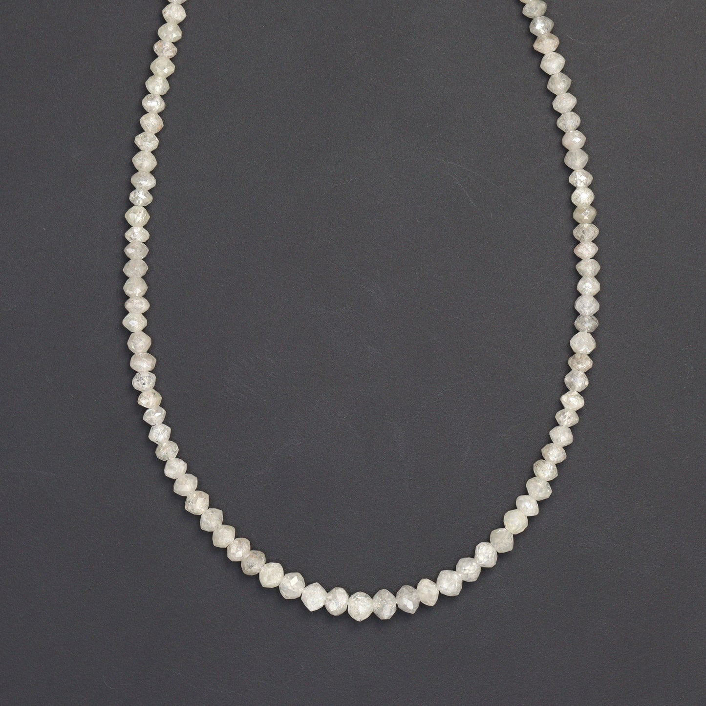 Gray Diamond 2.2mm - 2.8mm Hand Faceted Rondelles Bead Strand