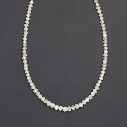 Gray Diamond 2.2mm - 2.8mm Hand Faceted Rondelles Bead Strand