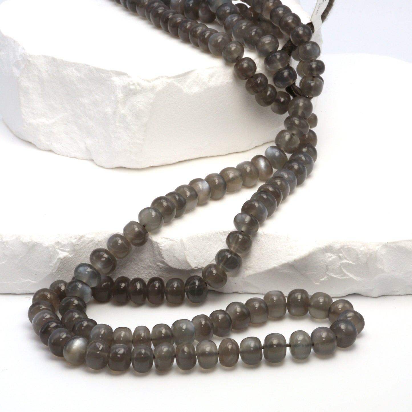 Gray Moonstone 7mm Smooth Rondelles