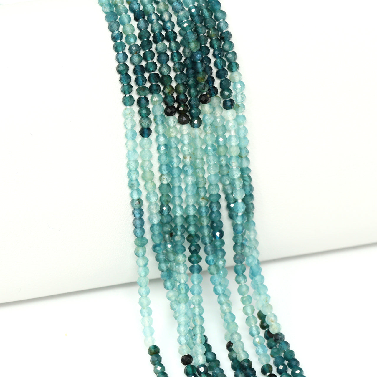 Ombre Blue Grandiderite 2.5mm Faceted Rondelles Bead Strand