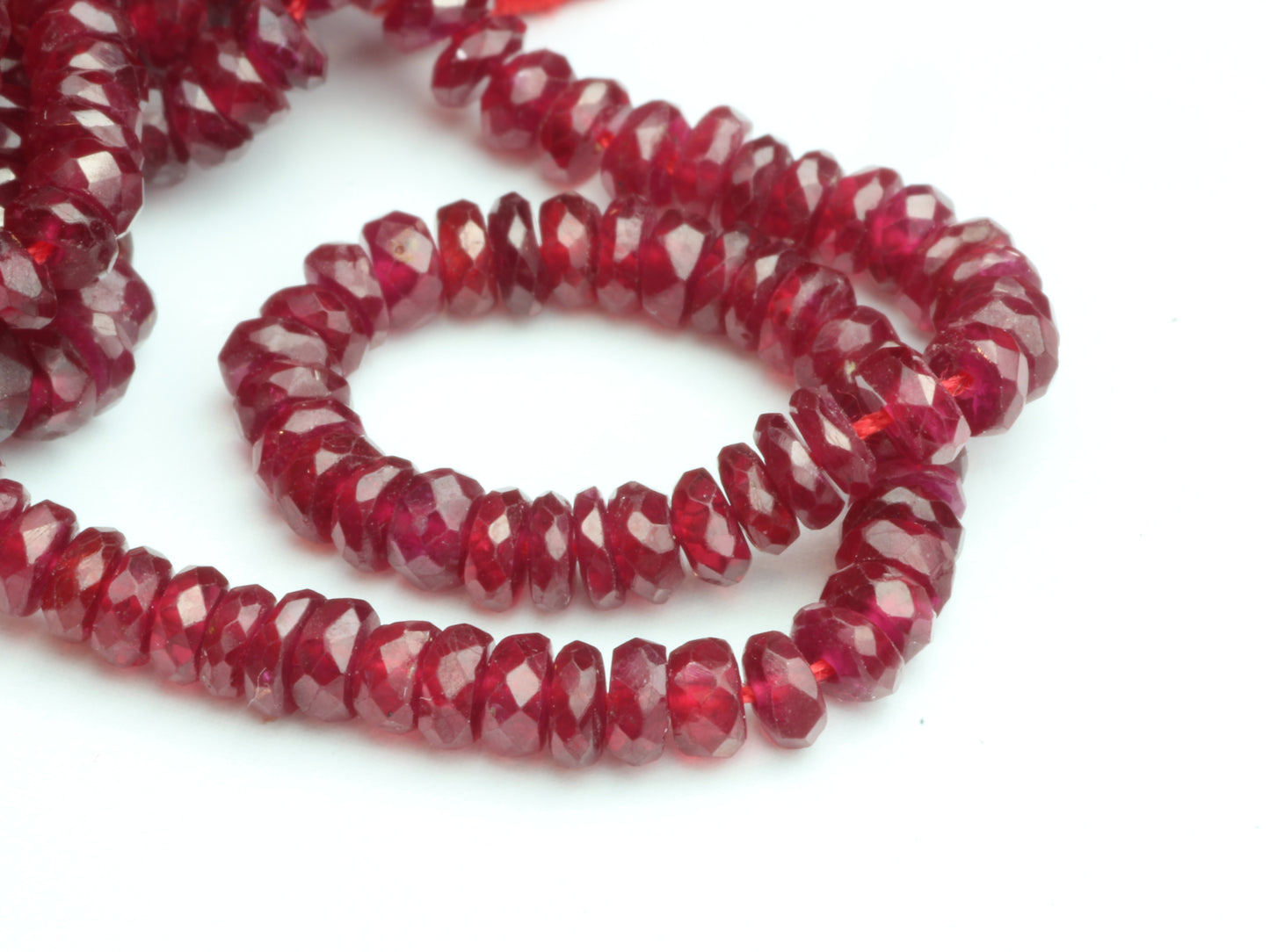Red Ruby 3mm Faceted Rondelles