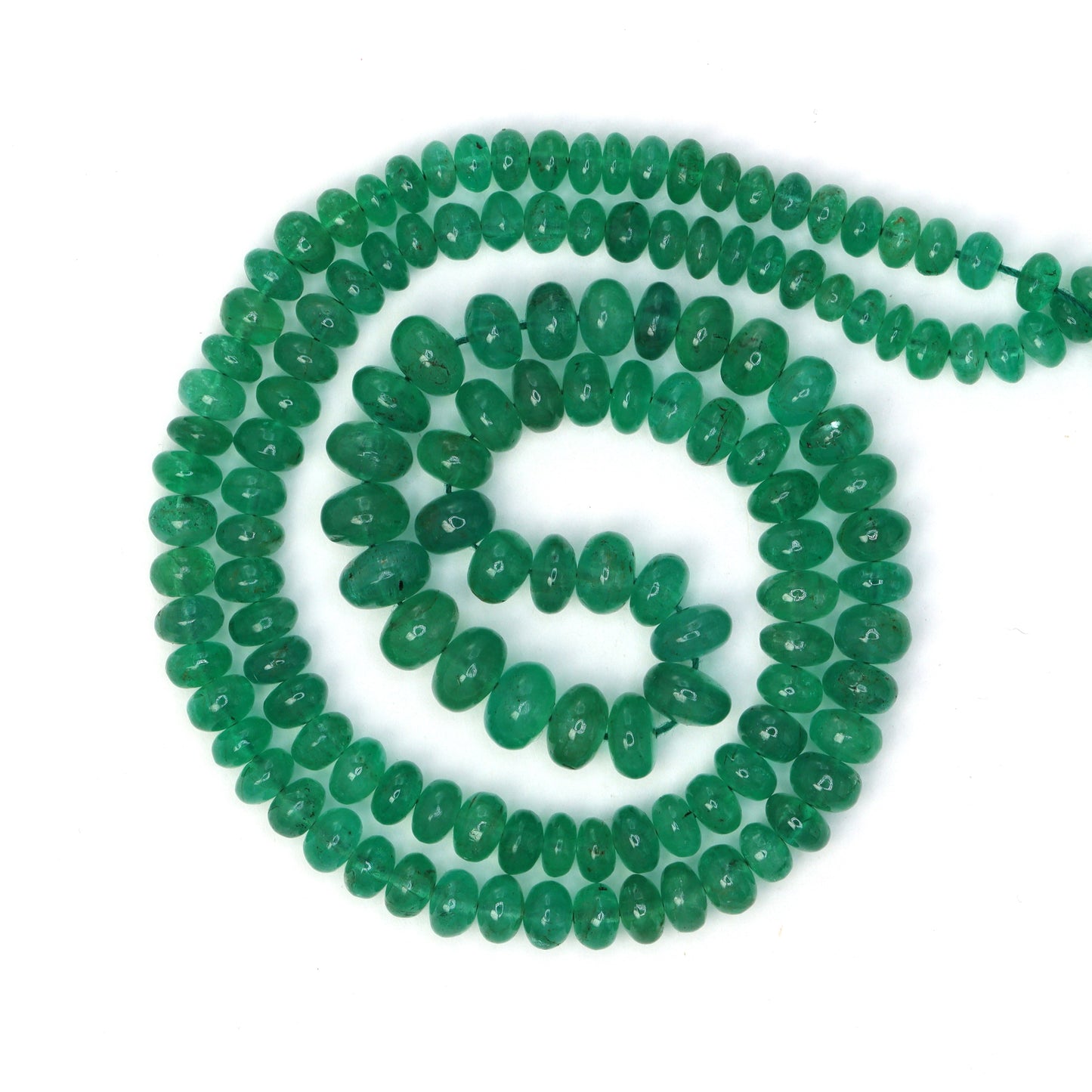 Green Emerald 4mm Smooth Rondelles