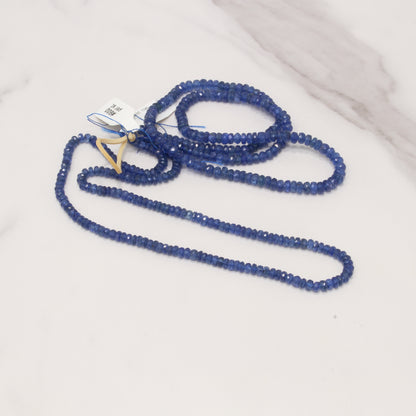 Royal Blue Sapphire 4mm Faceted Rondelles