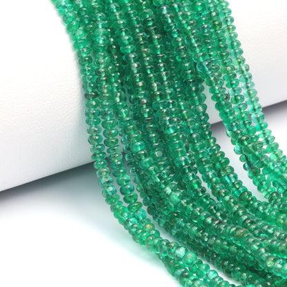 Green Emerald 2.2mm - 3mm Smooth Rondelles Bead Strand