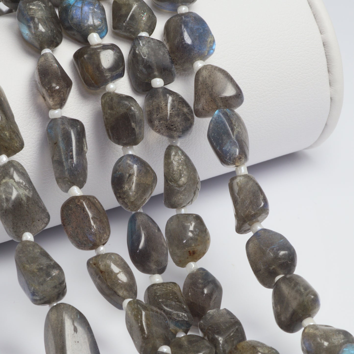 Labradorite 12x9mm Smooth Nuggets Bead Strand