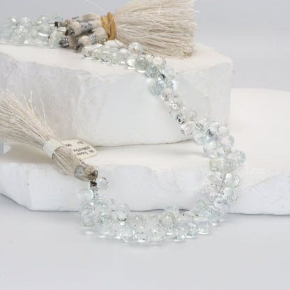 White Topaz 8x5mm Faceted Teardrop Briolettes