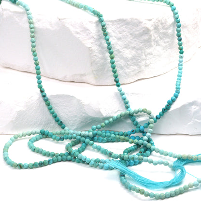 Ombre Natural Blue Turquoise 2mm Faceted Rounds Bead Strand
