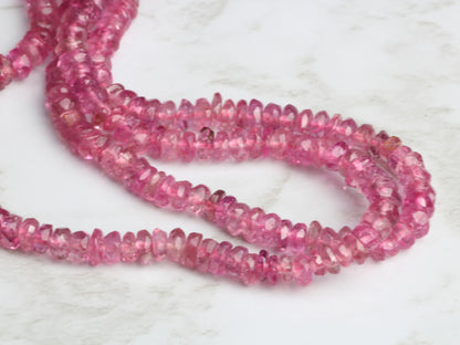 Light Pink Tourmaline 3mm Faceted Rondelles