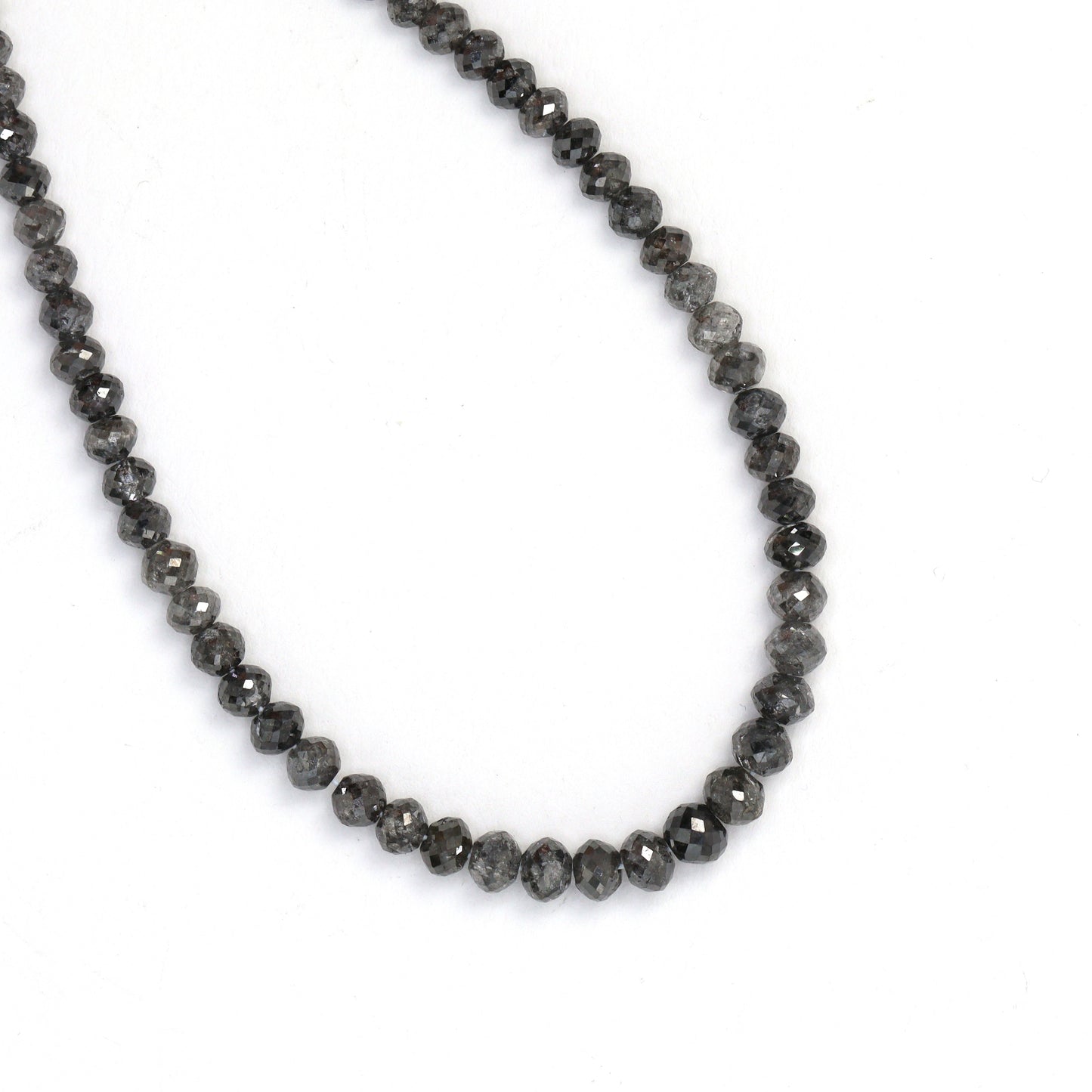 Gray Diamond 2.5mm - 4mm Hand Faceted Rondelles Bead Strand