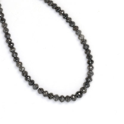 Gray Diamond 2.5mm - 4mm Hand Faceted Rondelles Bead Strand