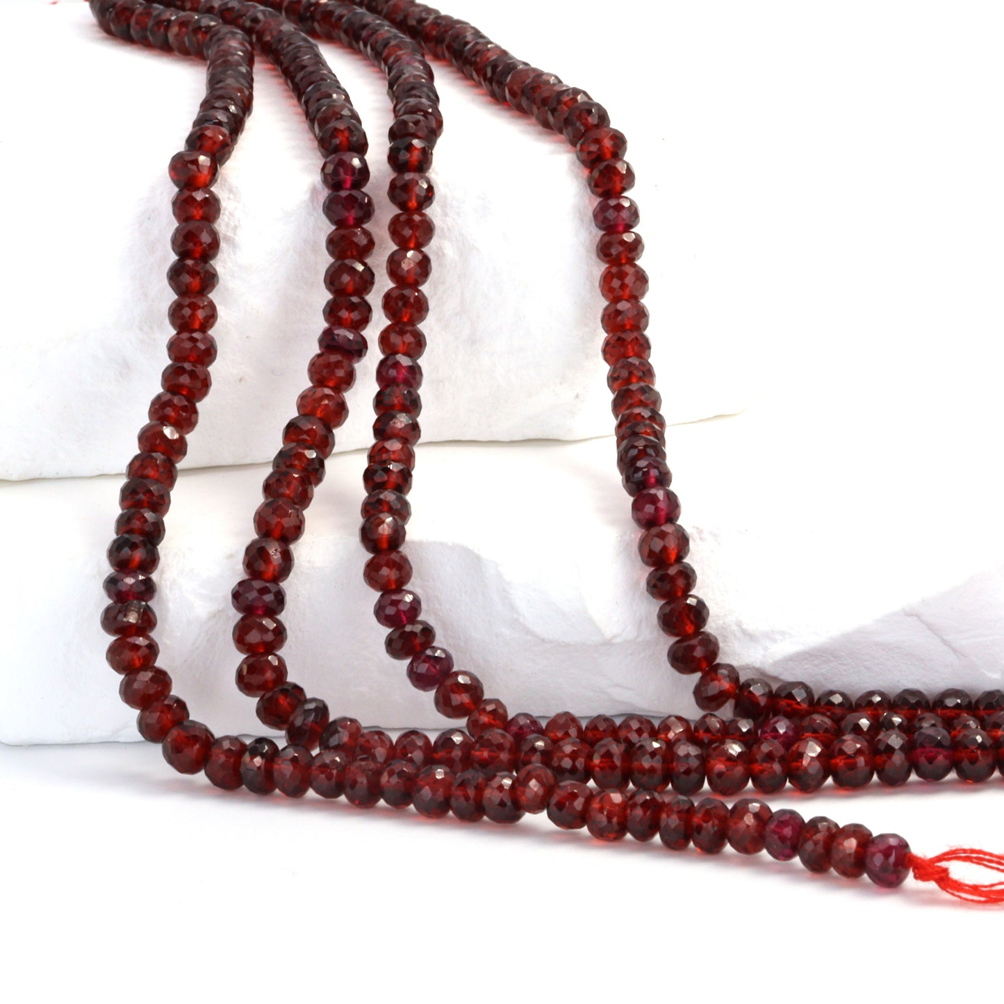 Red Garnet 4.5mm Faceted Rondelles