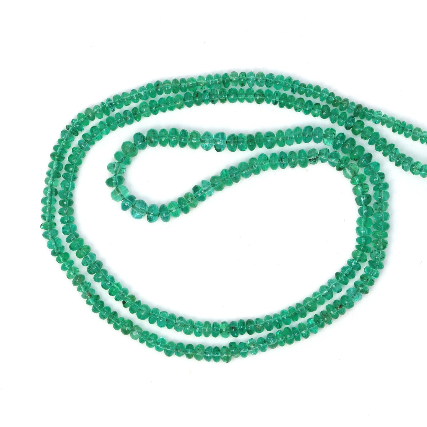 Green Emerald 2.2mm - 3mm Smooth Rondelles Bead Strand
