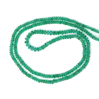 Green Emerald 2.2mm - 3mm Smooth Rondelles Bead Strand