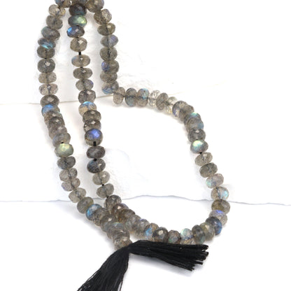 Blue Labradorite 5mm Faceted Rondelles